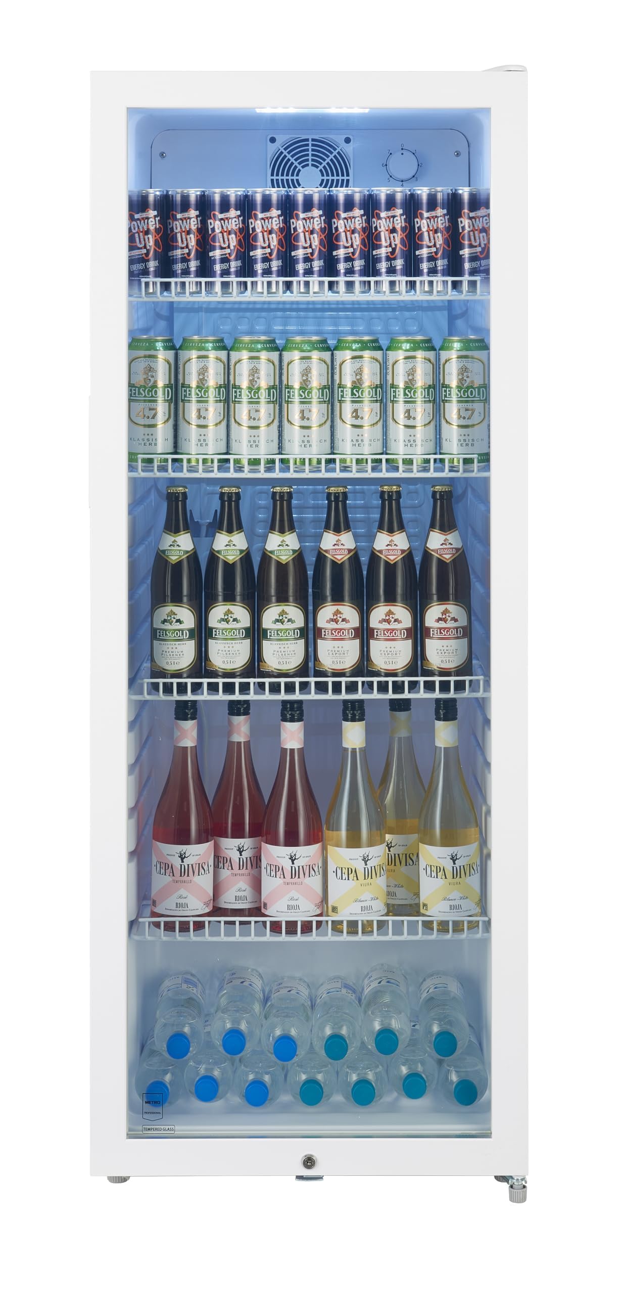 METRO Professional Réfrigérateur à Boissons GSC4240 237 L 54 x 54.5 x 139.5 cm Métal/Plastique/Verre Refroidissement